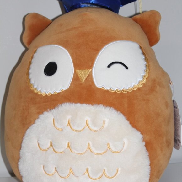 Squishmallows Original 12” Arella Brown Owl with Graduation Cap New w/Tags - Picture 1 of 4